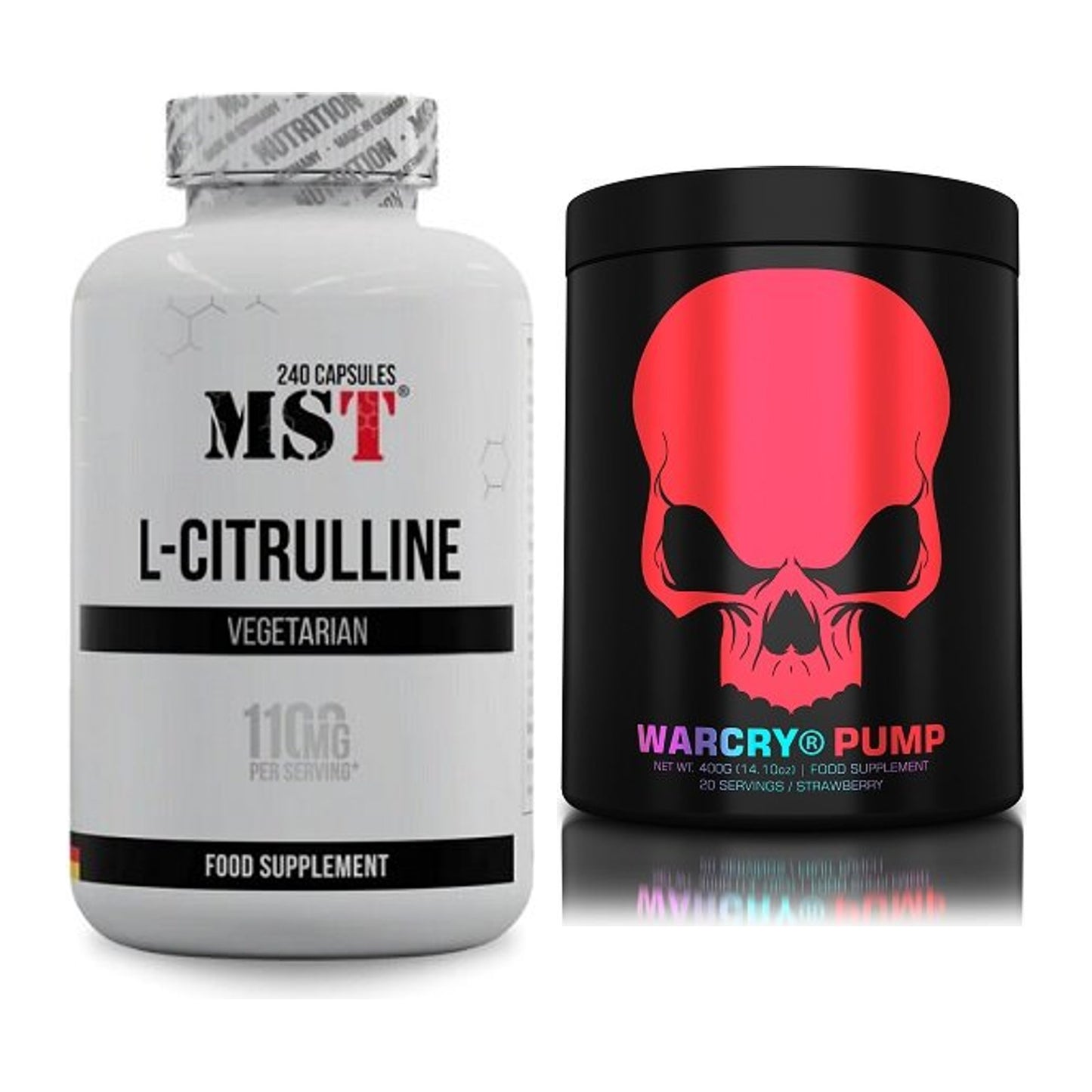 Pump-Set: MST Citrulline + Genius Nutrition Warcry PUMP 400g – alle enthaltenen Artikel