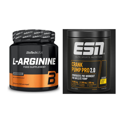Pump-Set: BioTech L-Arginin + ESN Crank Pump Pro 2.0 – alle enthaltenen Artikel