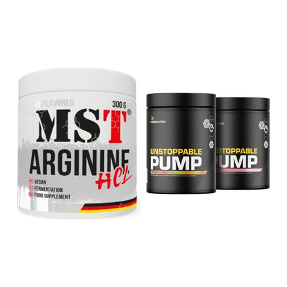 Pump-Set: MST Arginine HCL + Dedicated Unstoppable Pump – alle enthaltenen Artikel