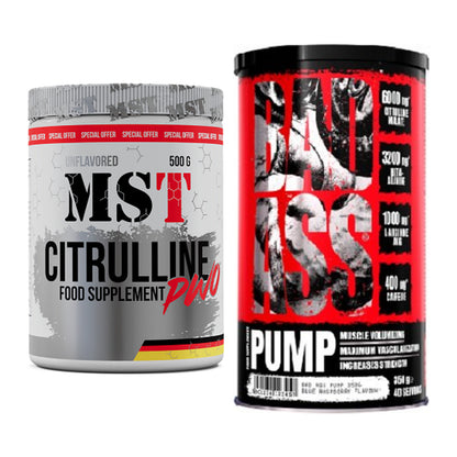 Pump-Set: MST Citrulline Malat 500g + BAD ASS Pump – alle enthaltenen Artikel