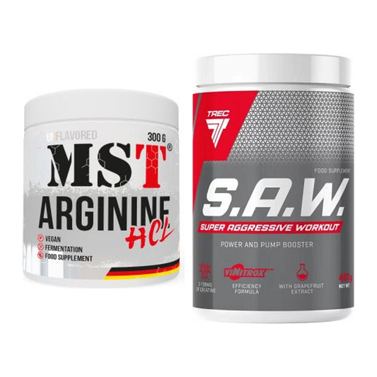 Pump-Set: MST Arginine HCL + Trec Nutrition SAW Booster – alle enthaltenen Artikel