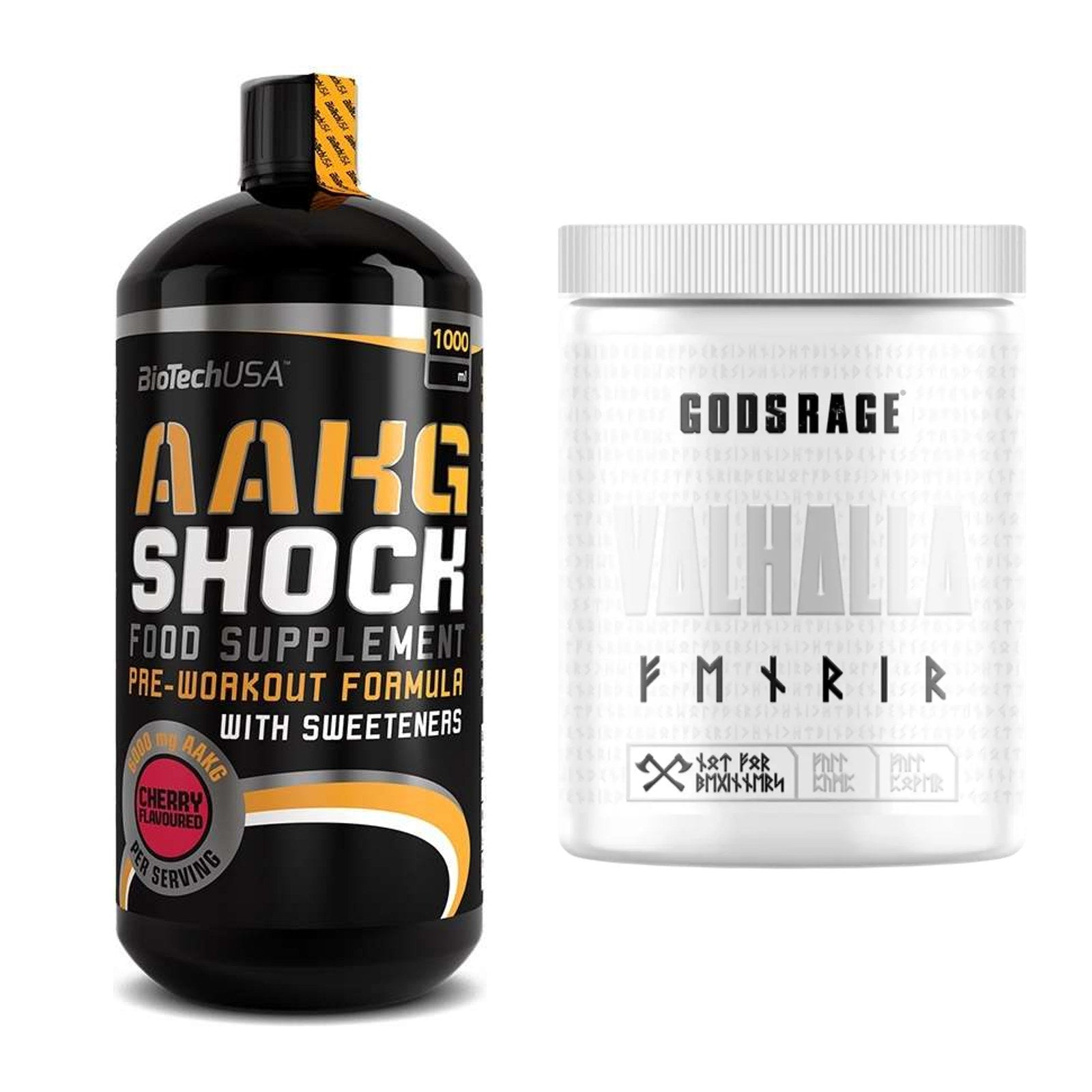Pump-Set: BioTech AAKG Shock Extreme + GODSRAGE Valhalla Fenrir White – alle enthaltenen Artikel