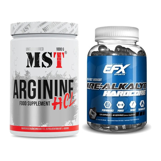 Pump-Set: MST Arginine HCL + EFX Kre-Alkalyn Hardcore – alle enthaltenen Artikel