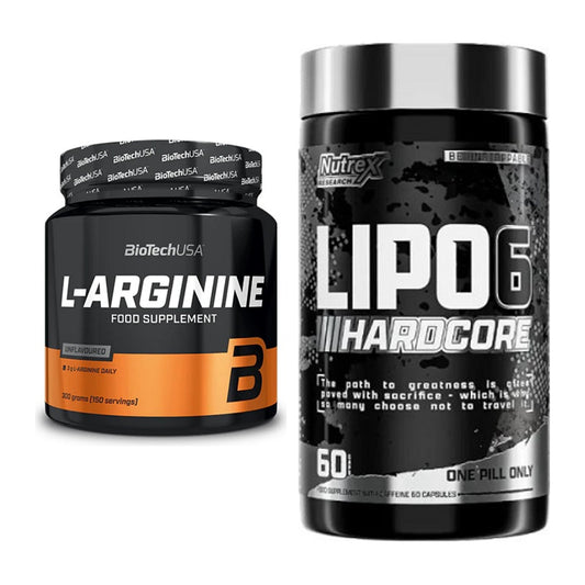 Pump-Set: BioTech L-Arginin + Nutrex Lipo 6 Hardcore – alle enthaltenen Artikel