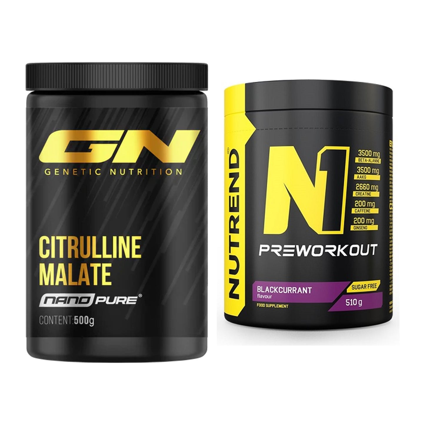 Pump-Set: GN Citrulline Malate + Nutrend N1 Preworkout – alle enthaltenen Artikel