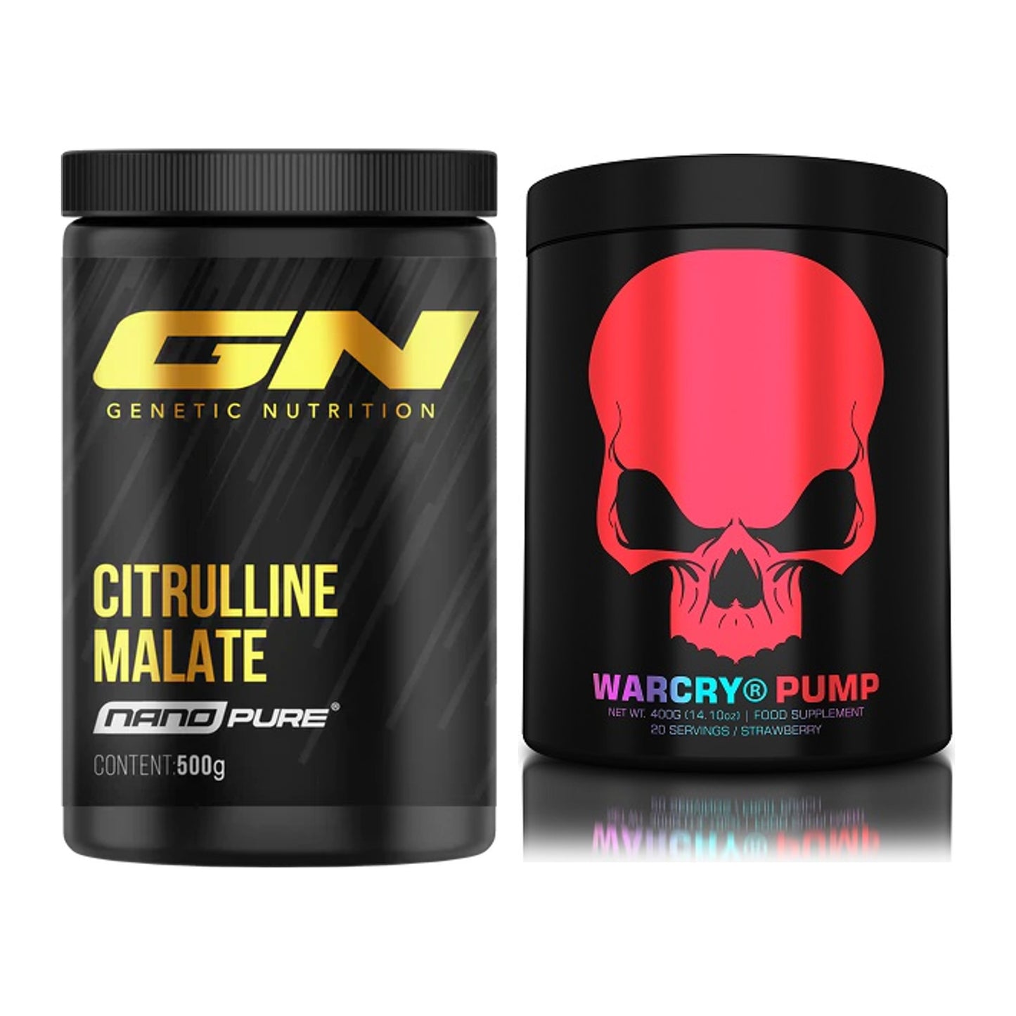 Pump-Set: GN Citrulline Malate + Genius Nutrition Warcry PUMP – alle enthaltenen Artikel
