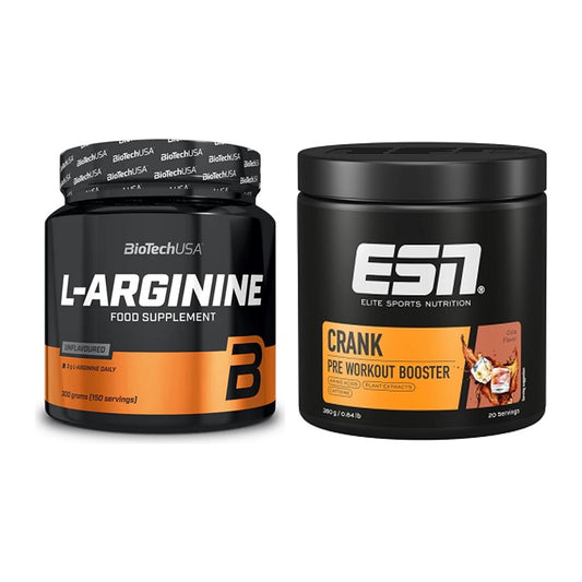 Pump-Set: BioTech L-Arginin + ESN Crank Booster – alle enthaltenen Artikel