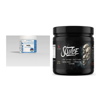Pump-Set: NNT Arginin + #GYMJUICE SUIZIDE Booster – alle enthaltenen Artikel