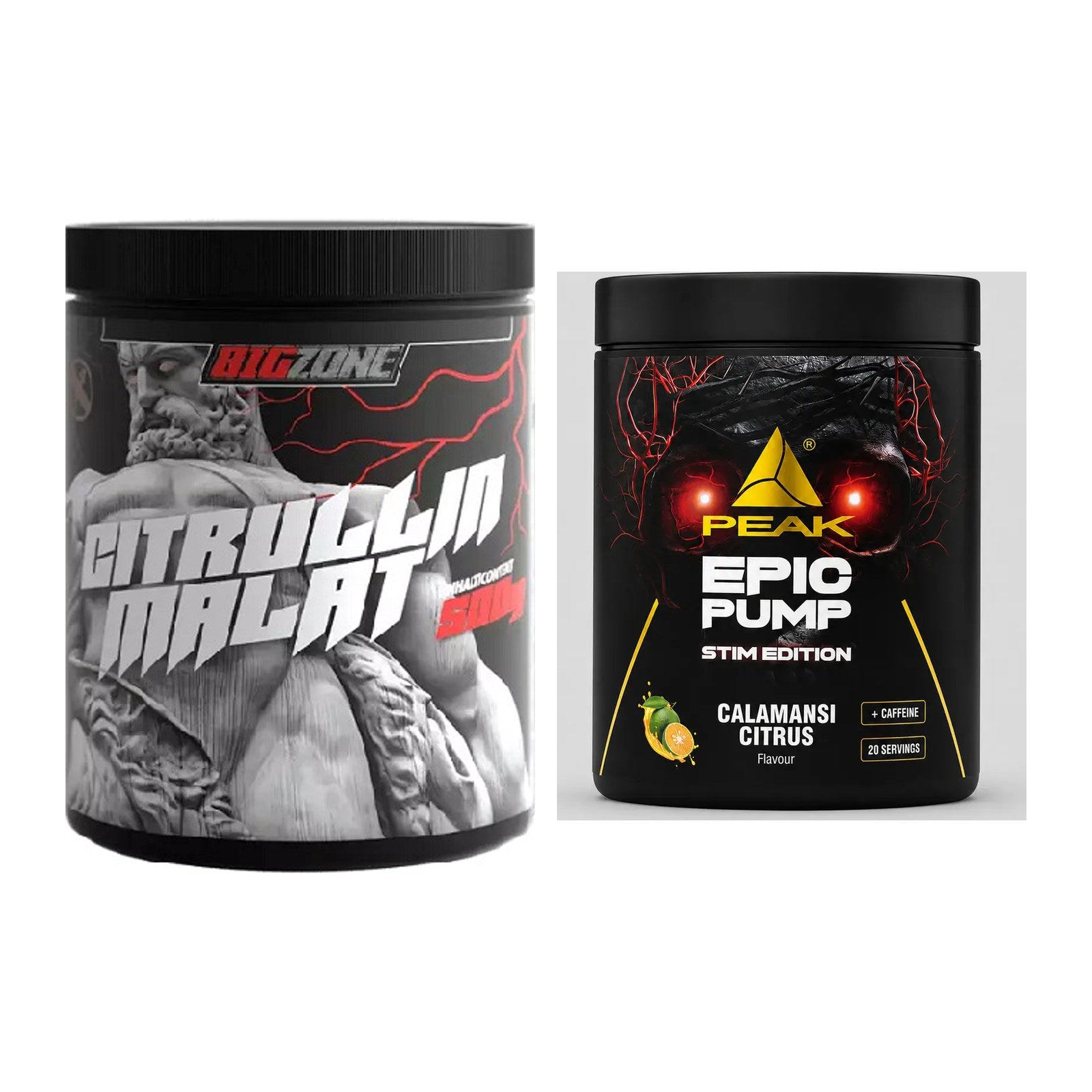 Pump-Set: Big Zone Citrullin Malat + Peak Epic Pump Stim Edition – alle enthaltenen Artikel