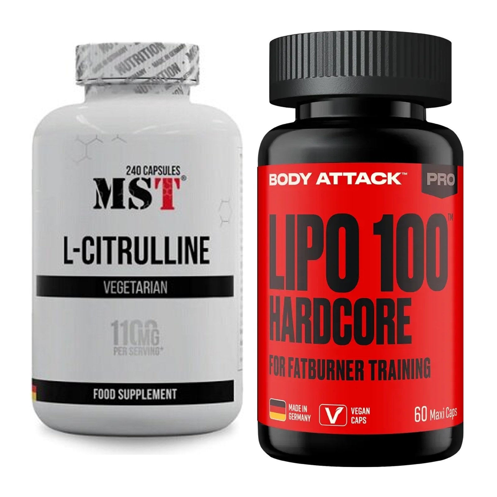Pump-Set: MST Citrulline + Body Attack LIPO 100-HARDCORE – alle enthaltenen Artikel