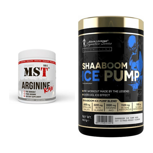 Pump-Set: MST Arginine RAW + Kevin Levrone Shaaboom Ice Pump – alle enthaltenen Artikel