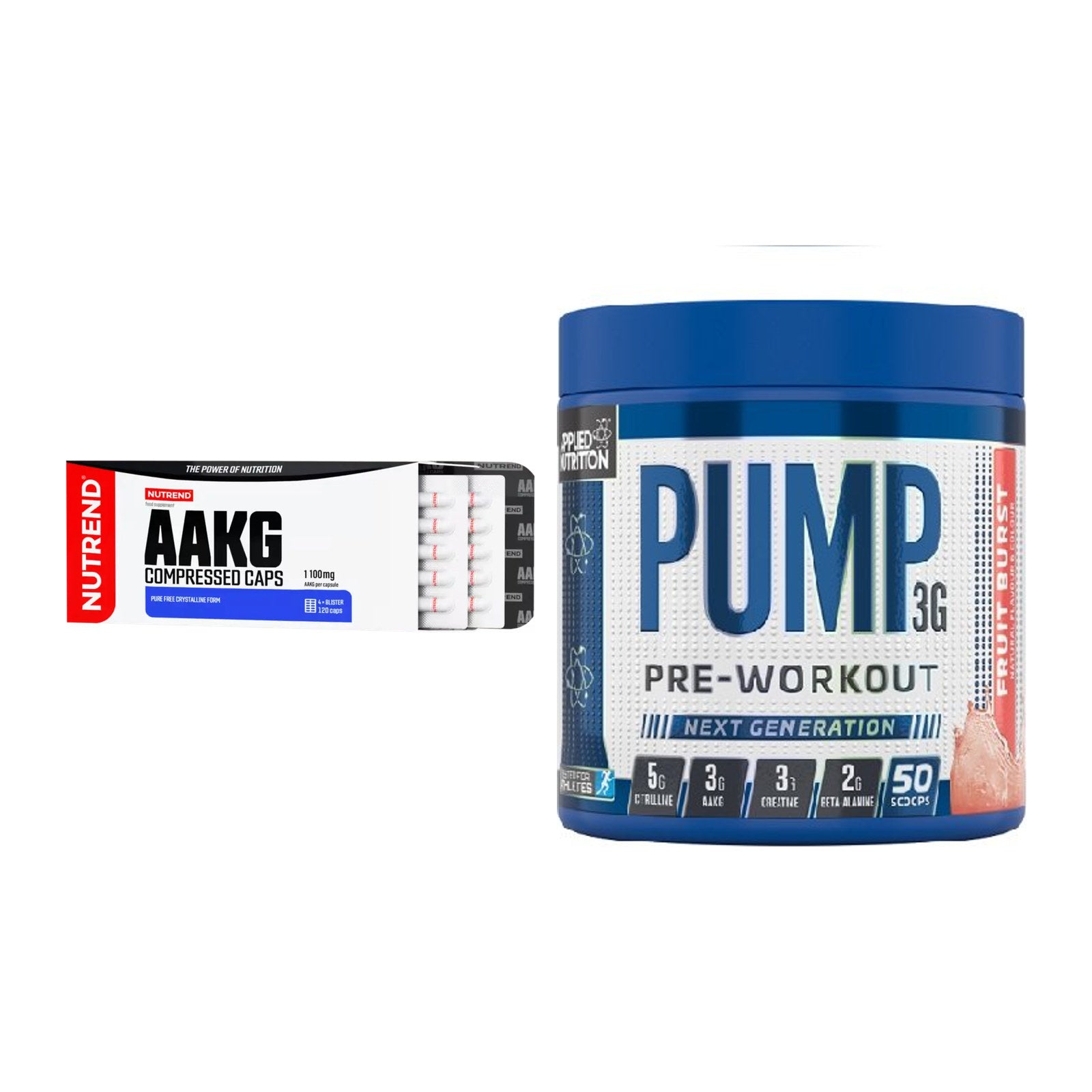 Pump-Set: Nutrend AAKG Compressed + Applied Nutrition Pump 3G – alle enthaltenen Artikel