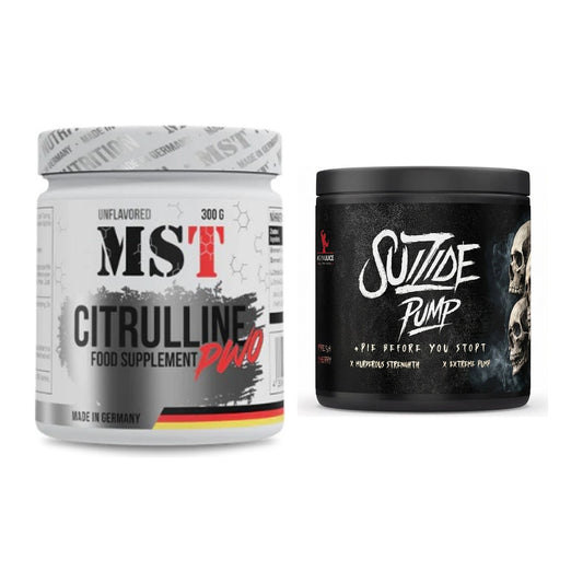 Pump-Set: MST Citrulline Malat 300g + #GYMJUICE SUIZIDE PUMP – alle enthaltenen Artikel