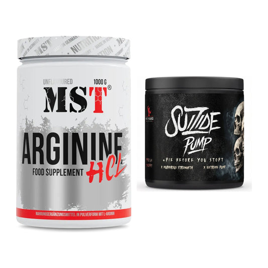 Pump-Set: MST Arginine HCL + #GYMJUICE SUIZIDE PUMP – alle enthaltenen Artikel