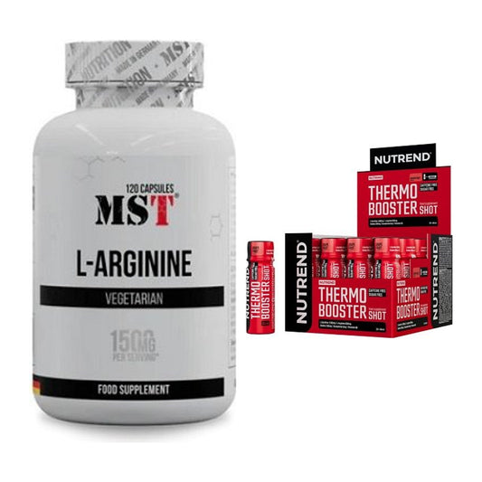 Pump-Set: MST L-Arginine 120 Kaps. + Nutrend Thermobooster Shot – alle enthaltenen Artikel
