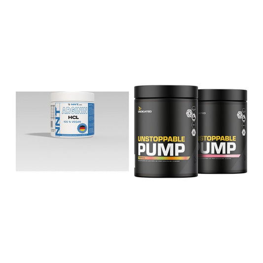 Pump-Set: NNT Arginin + Dedicated Unstoppable Pump – alle enthaltenen Artikel