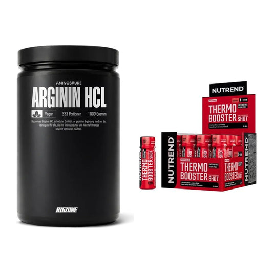 Pump-Set: Big Zone L-Arginin + Nutrend Thermobooster Shot 20x60ml – alle enthaltenen Artikel