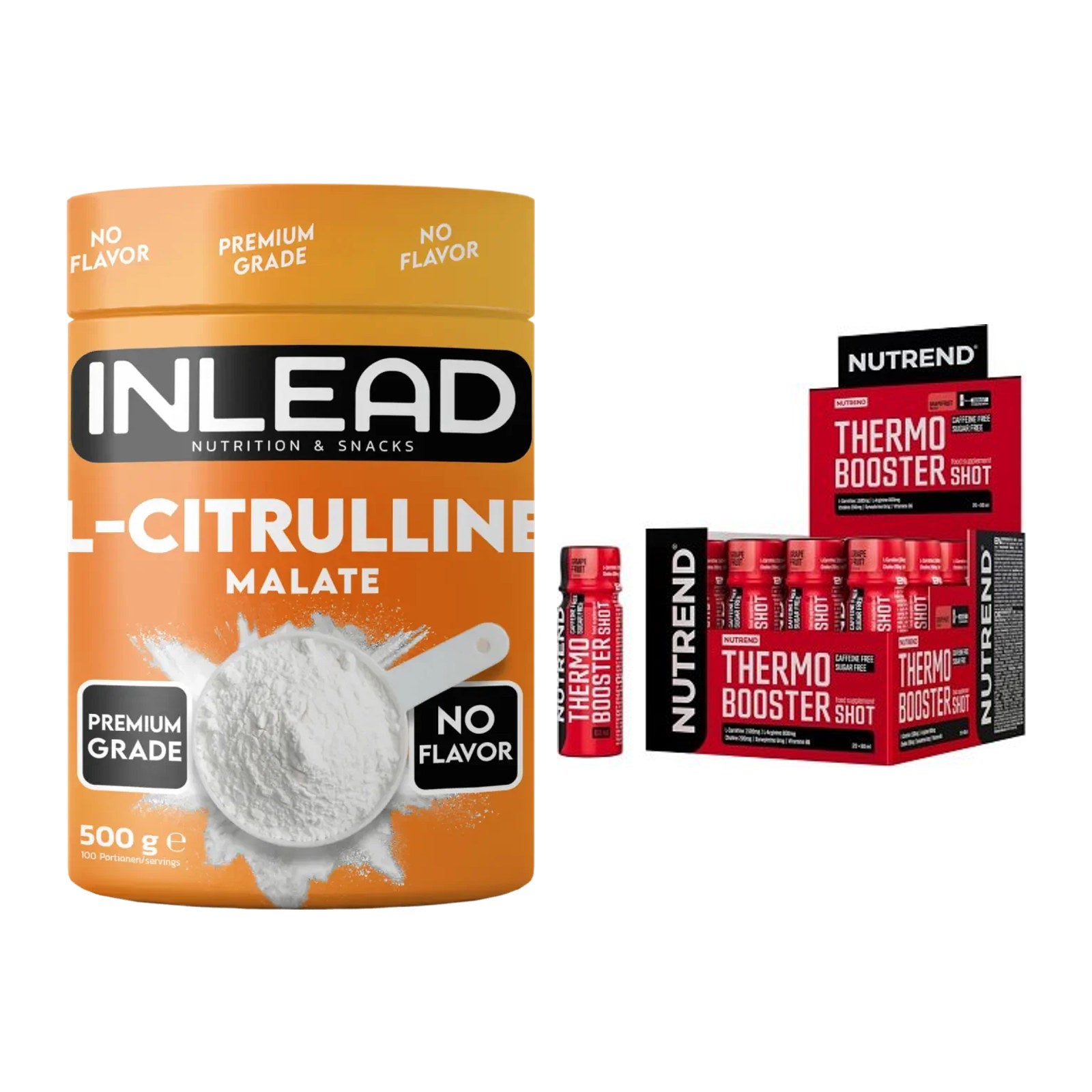 Pump-Set: INLEAD L-Citrullin Malat 2:1 + Nutrend Thermobooster Shot – alle enthaltenen Artikel