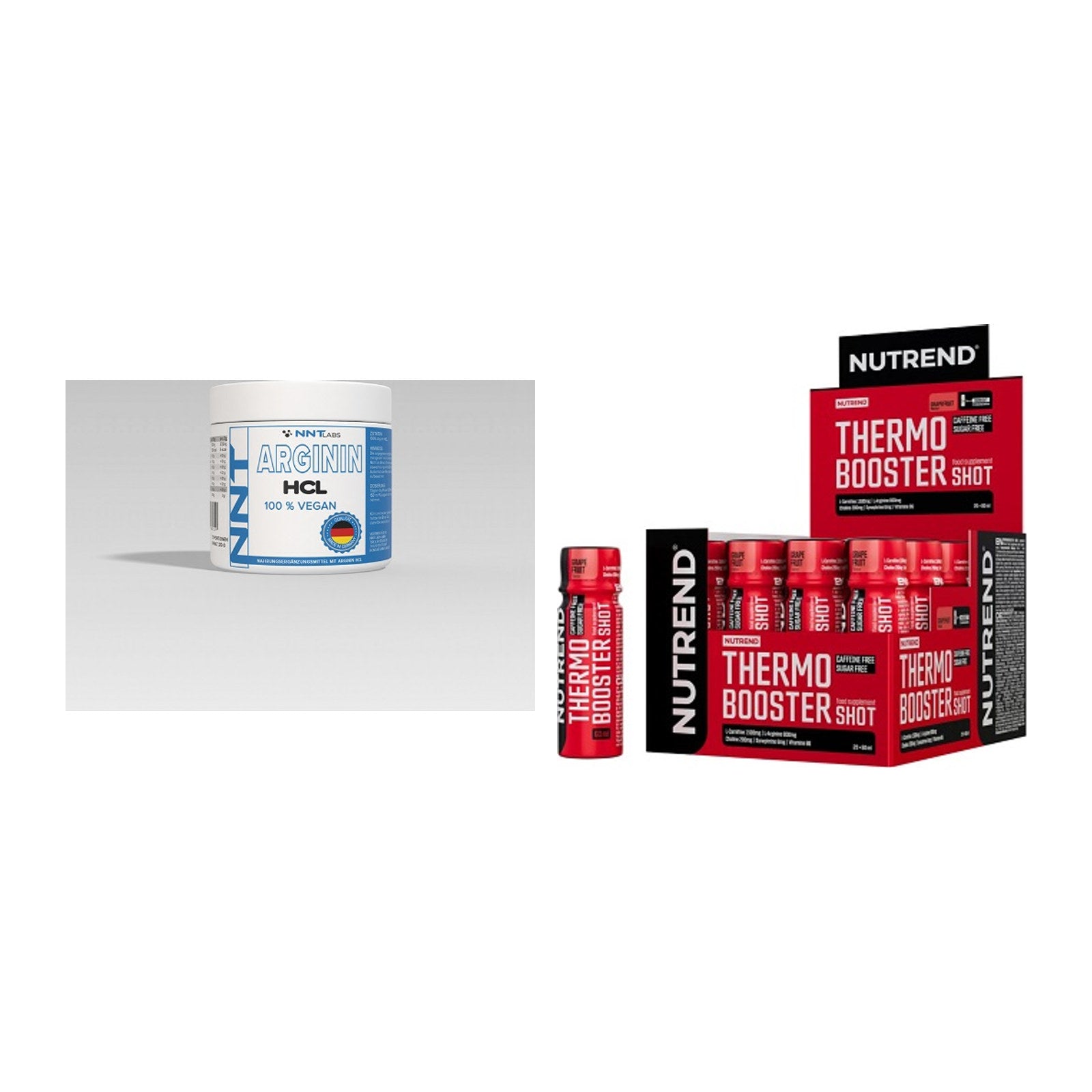 Pump-Set: NNT Arginin + Nutrend Thermobooster Shot – alle enthaltenen Artikel