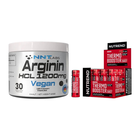 Pump-Set: NNT Arginin HCL 1200 mg + Nutrend Thermobooster Shot – alle enthaltenen Artikel