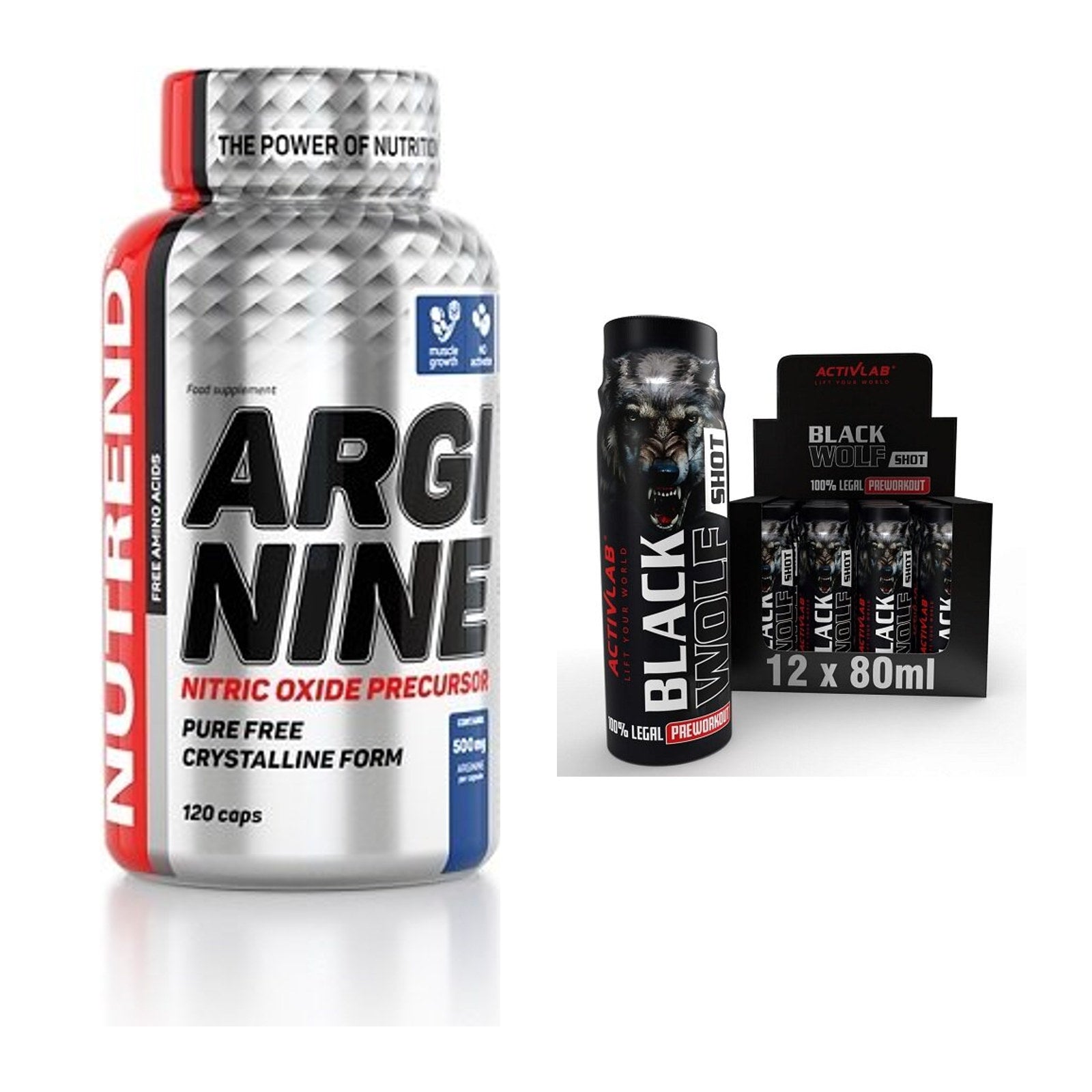 Pump-Set: Nutrend Arginine + Activlab Black Wolf Preworkout – alle enthaltenen Artikel
