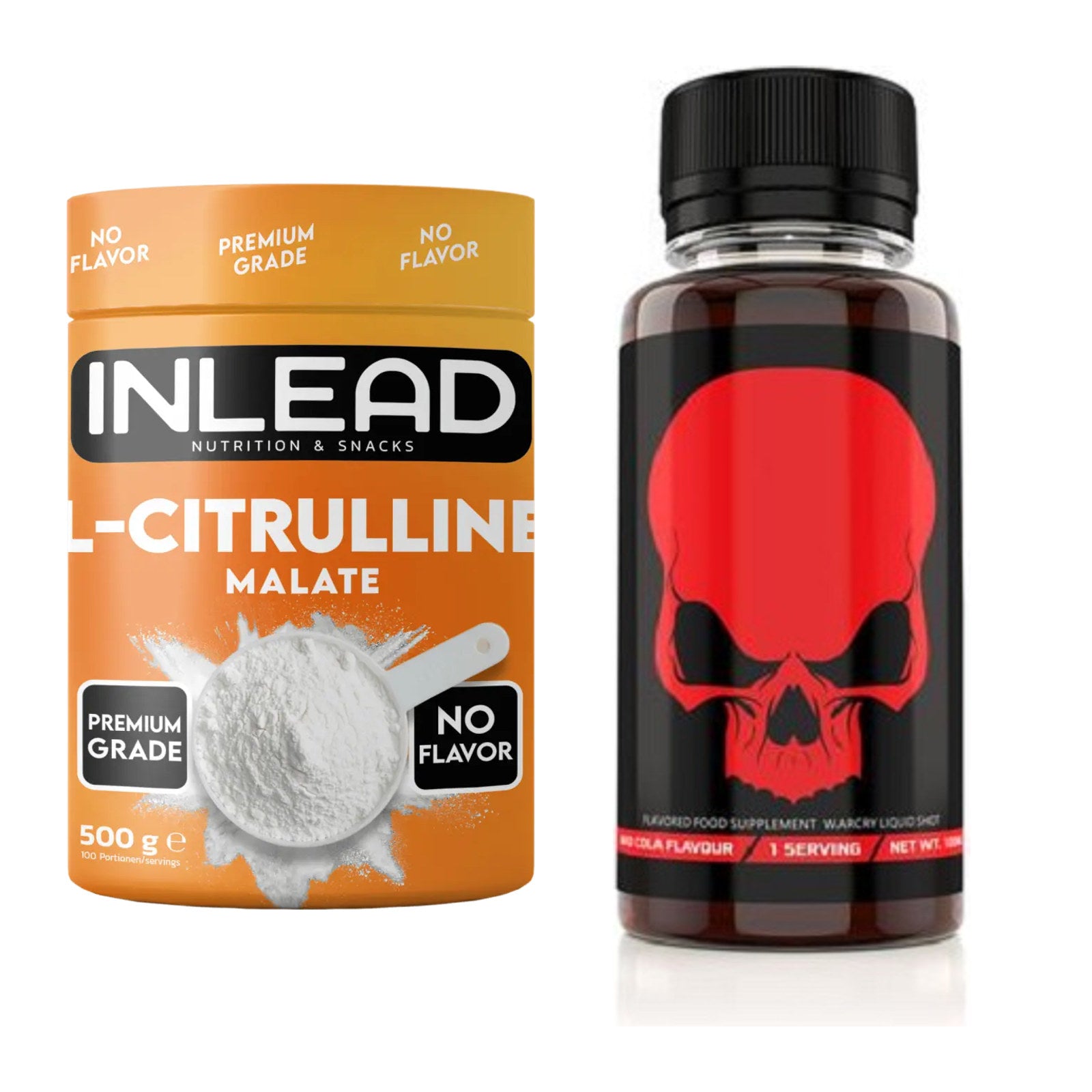 Pump-Set: INLEAD L-Citrullin Malat 2:1 + Genius Nutrition Warcry – alle enthaltenen Artikel