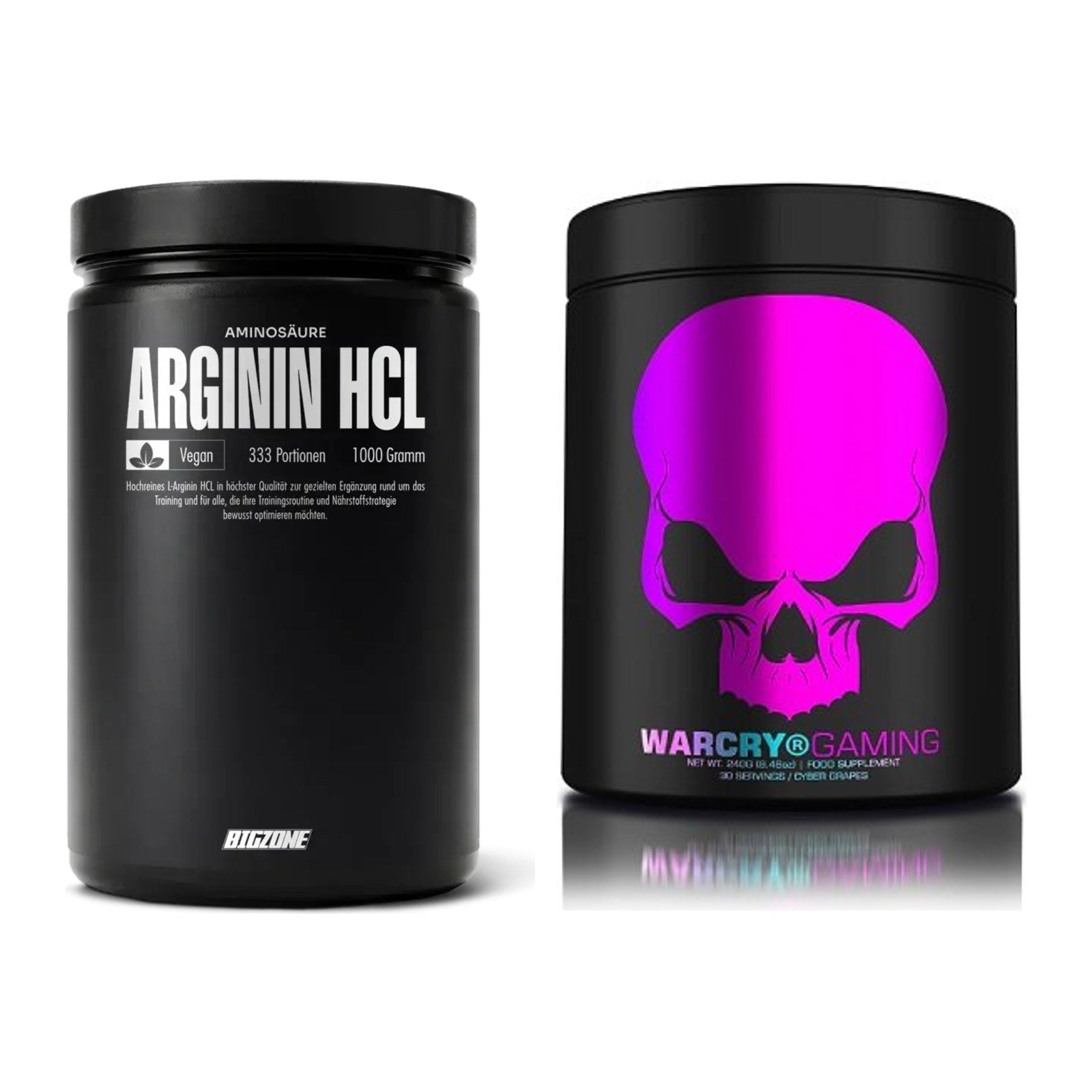 Pump-Set: Big Zone L-Arginin + Genius Nutrition Warcry Gaming – alle enthaltenen Artikel