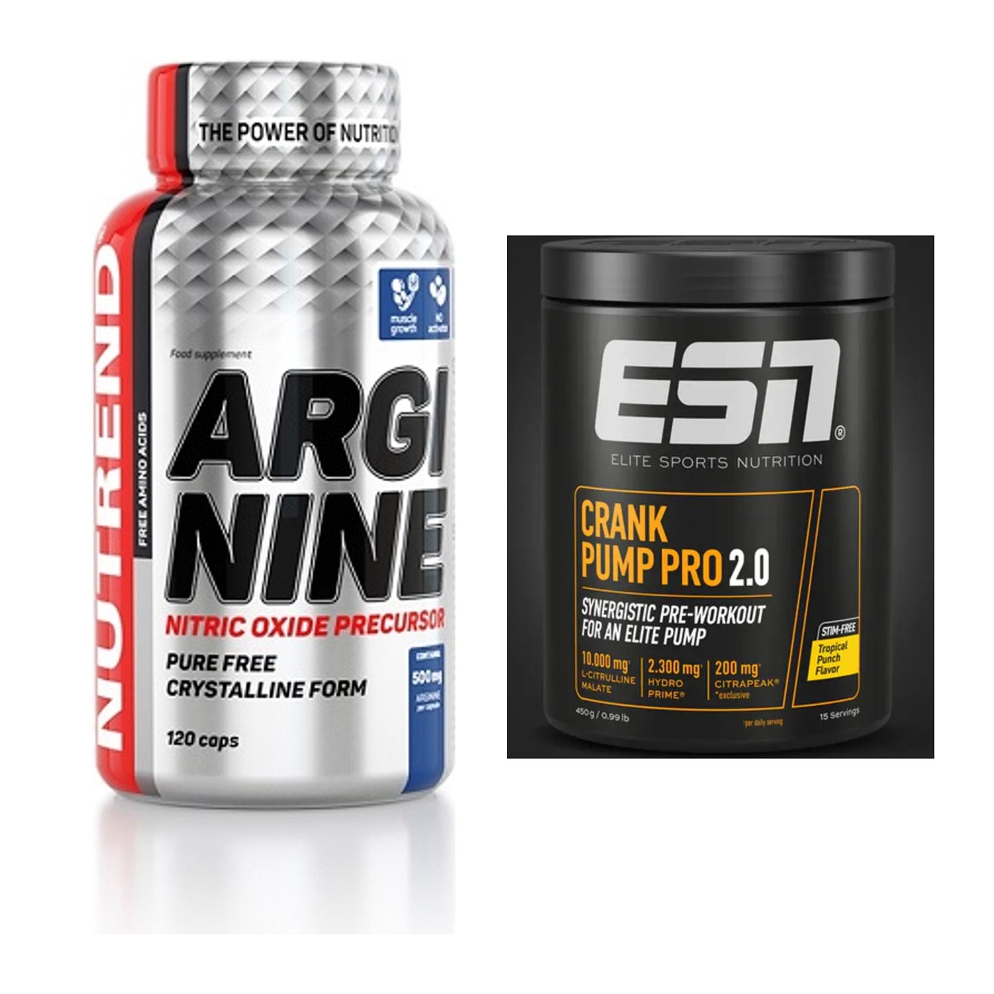 Pump-Set: Nutrend Arginine + ESN Crank Pump Pro 2.0 – alle enthaltenen Artikel
