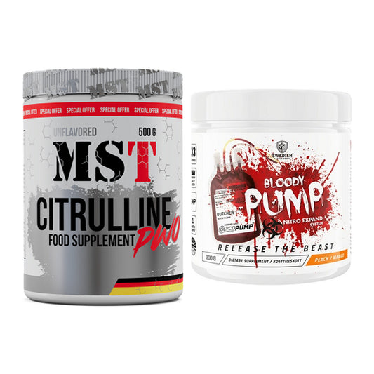 Pump-Set: MST Citrulline Malat 500g + Swedish Supplements Bloody Pump – alle enthaltenen Artikel