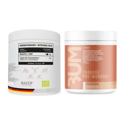 Pump-Set: MST Arginine HCL + RAW Nutrition CBUM Thavage – alle enthaltenen Artikel