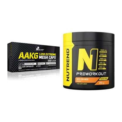 Pump-Set: Olimp AAKG Extreme Mega Caps + Nutrend N1 Preworkout 255g – alle enthaltenen Artikel