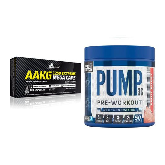 Pump-Set: Olimp AAKG Extreme Mega Caps + Applied Nutrition Pump – alle enthaltenen Artikel