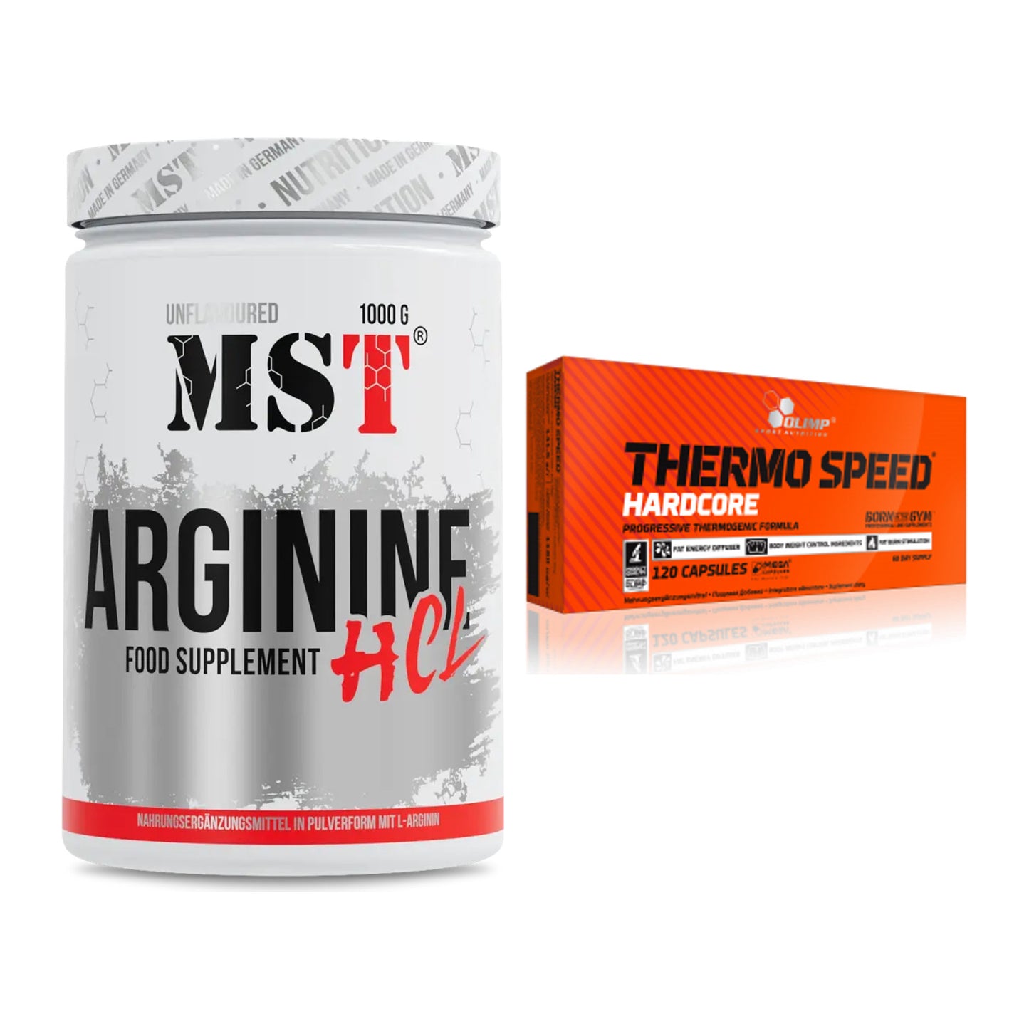 Pump-Set: MST Arginine HCL + Olimp Thermo Speed Hardcore Mega – alle enthaltenen Artikel
