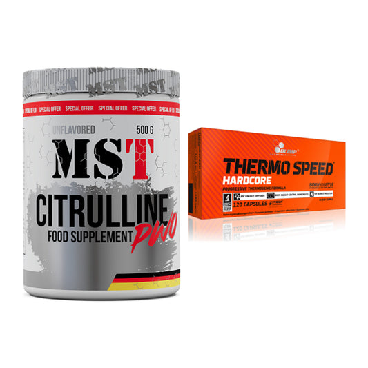 Pump-Set: MST Citrulline Malat 500g + Olimp Thermo Speed Hardcore Mega – alle enthaltenen Artikel