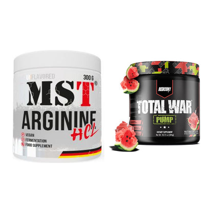 Pump-Set: MST Arginine HCL + Redcon1 Total War PUMP – alle enthaltenen Artikel