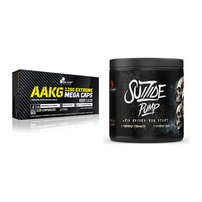 Pump-Set: Olimp AAKG Extreme Mega Caps + #GYMJUICE SUIZIDE PUMP – alle enthaltenen Artikel