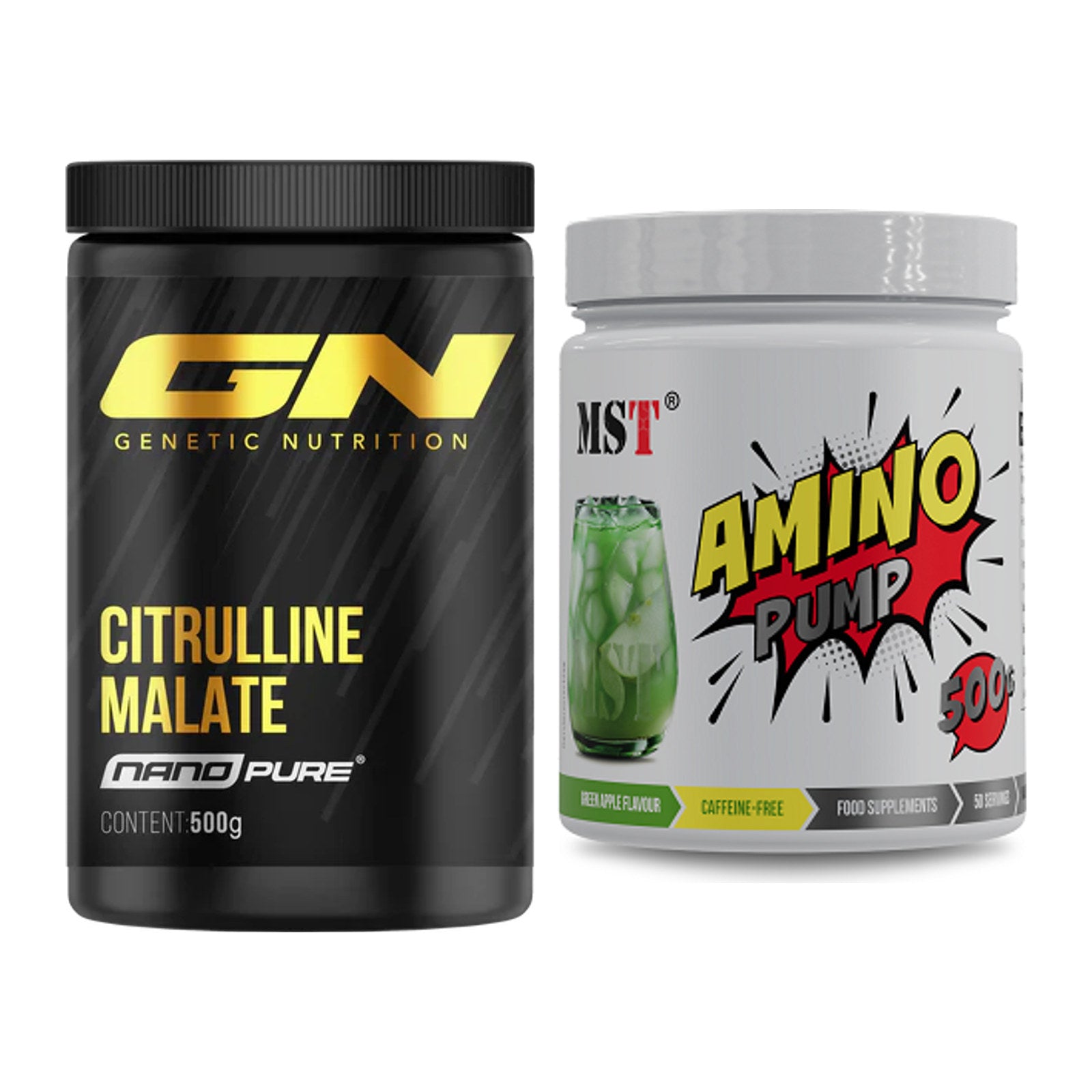 Pump-Set: GN Citrulline Malate + MST Amino Pump (flavoured) – alle enthaltenen Artikel