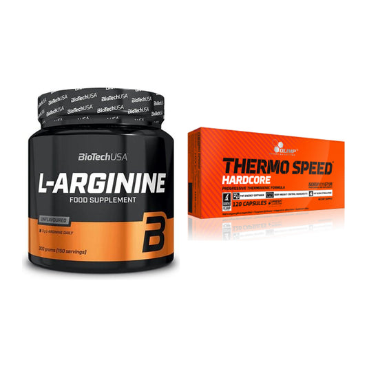 Pump-Set: BioTech L-Arginin + Olimp Thermo Speed Hardcore Mega – alle enthaltenen Artikel