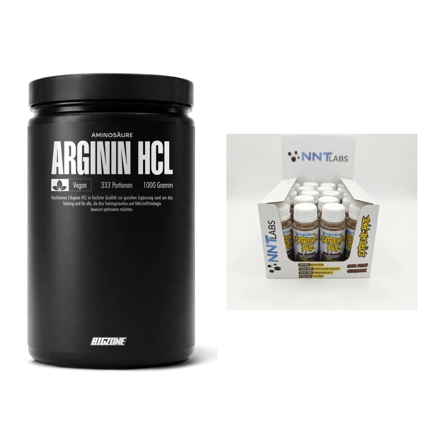 Pump-Set: Big Zone L-Arginin + NNT Extreme Pre-Workout Shot – alle enthaltenen Artikel