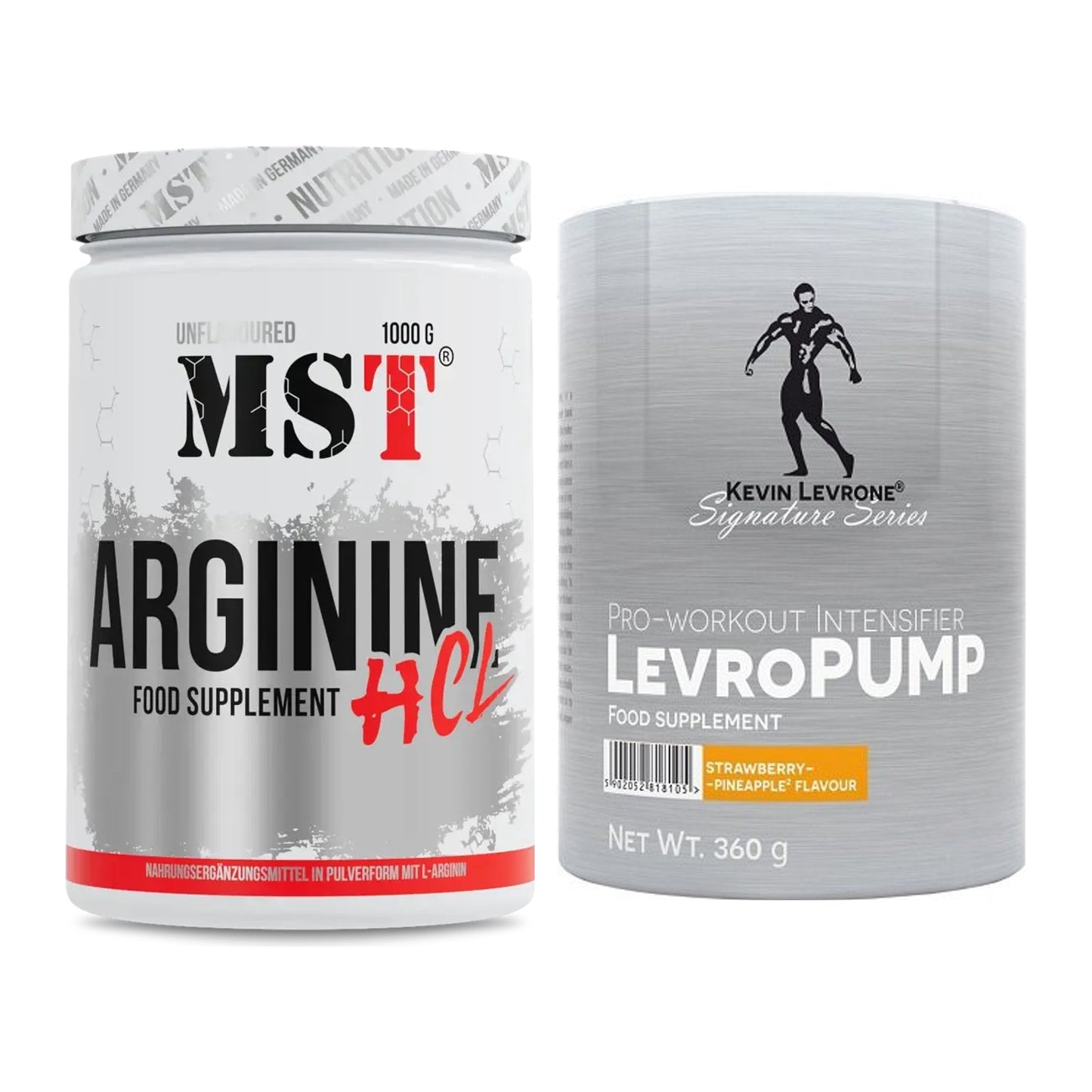 Pump-Set: MST Arginine HCL + Kevin Levrone Levro Pump 360g – alle enthaltenen Artikel