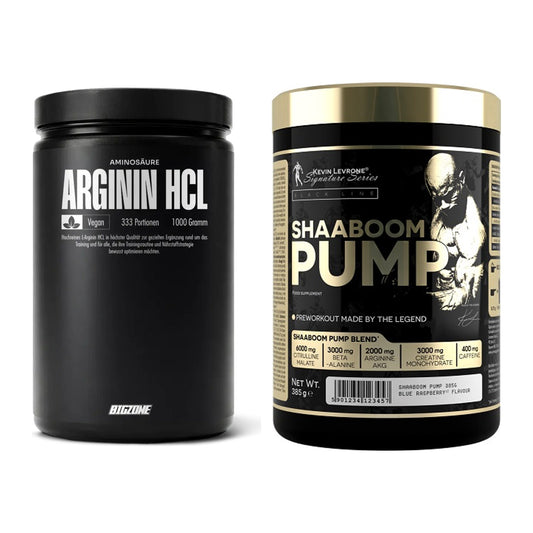 Pump-Set: Big Zone L-Arginin + Kevin Levrone Shaaboom Pump – alle enthaltenen Artikel