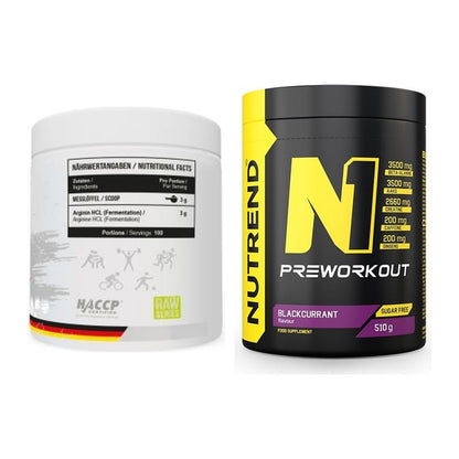 Pump-Set: MST Arginine HCL + Nutrend N1 Preworkout 510g – alle enthaltenen Artikel