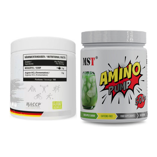 MST Pump-Set: Arginine HCL + Amino Pump (flavoured) 500g (Green – alle enthaltenen Artikel