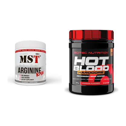 Pump-Set: MST Arginine RAW + Scitec Hot Blood Hardcore – alle enthaltenen Artikel