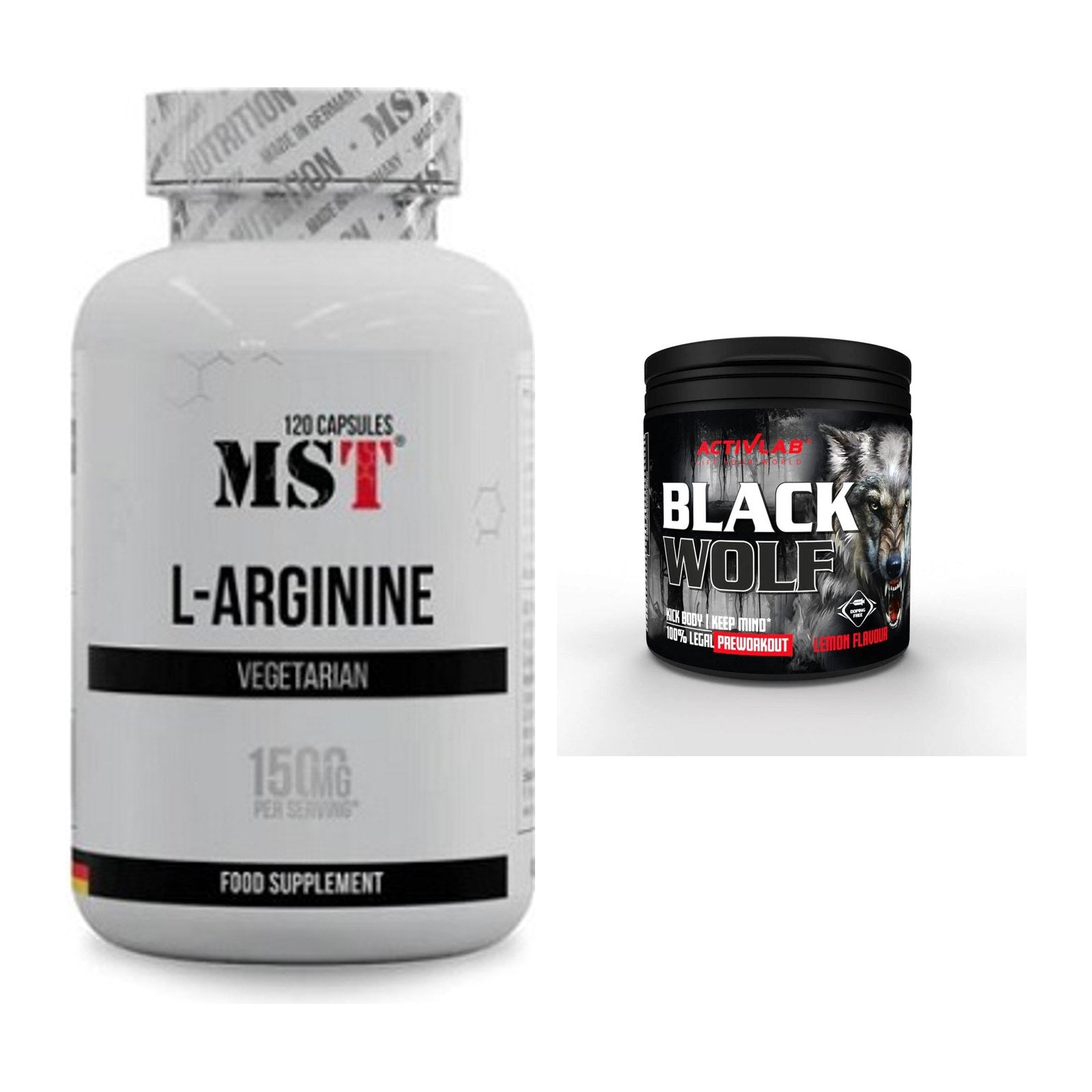 Pump-Set: MST L-Arginine 120 Kaps. + Activlab Black Wolf Pre-Workout – alle enthaltenen Artikel
