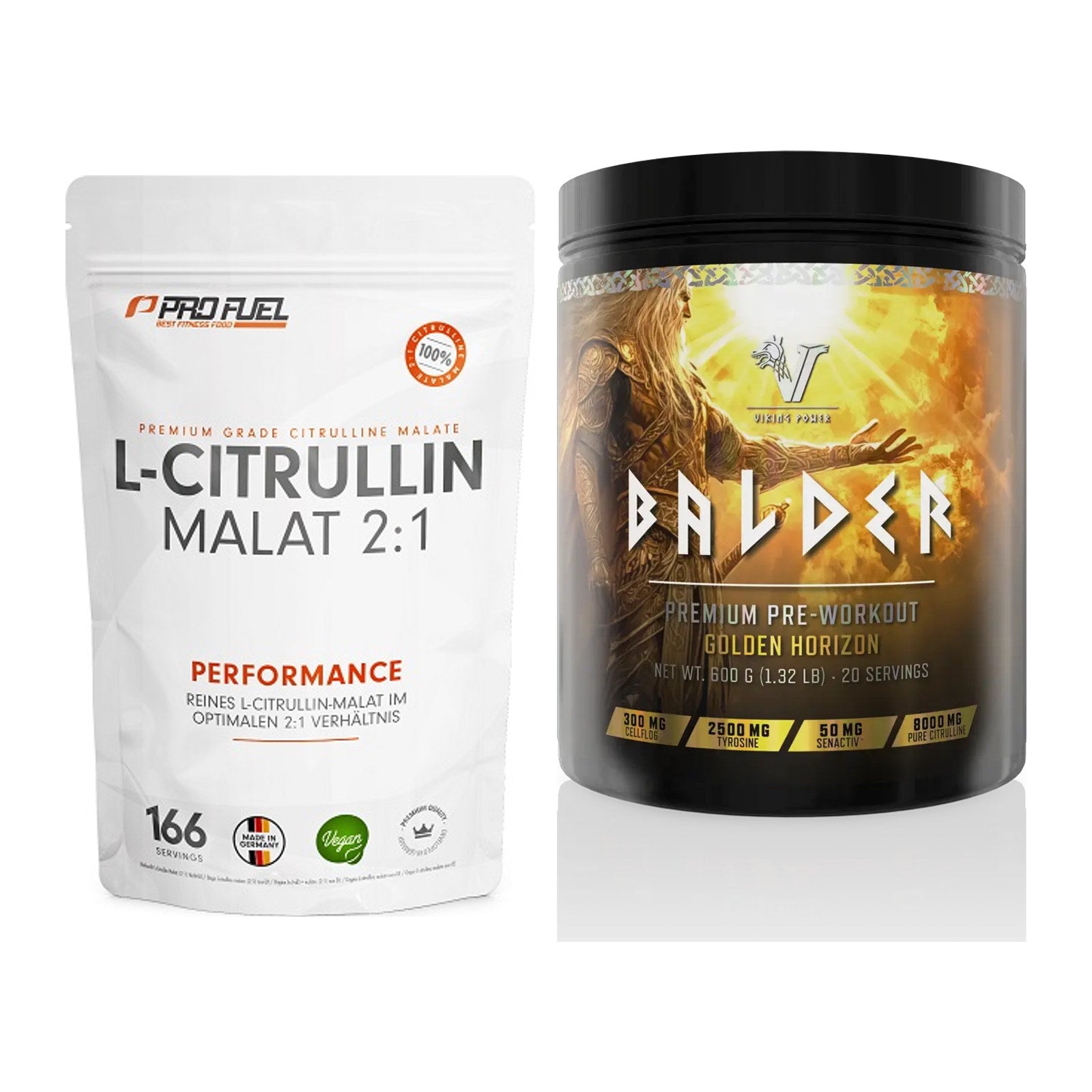 Pump-Set: ProFuel L-Citrullin Malat + Viking Power Balder PWO – alle enthaltenen Artikel