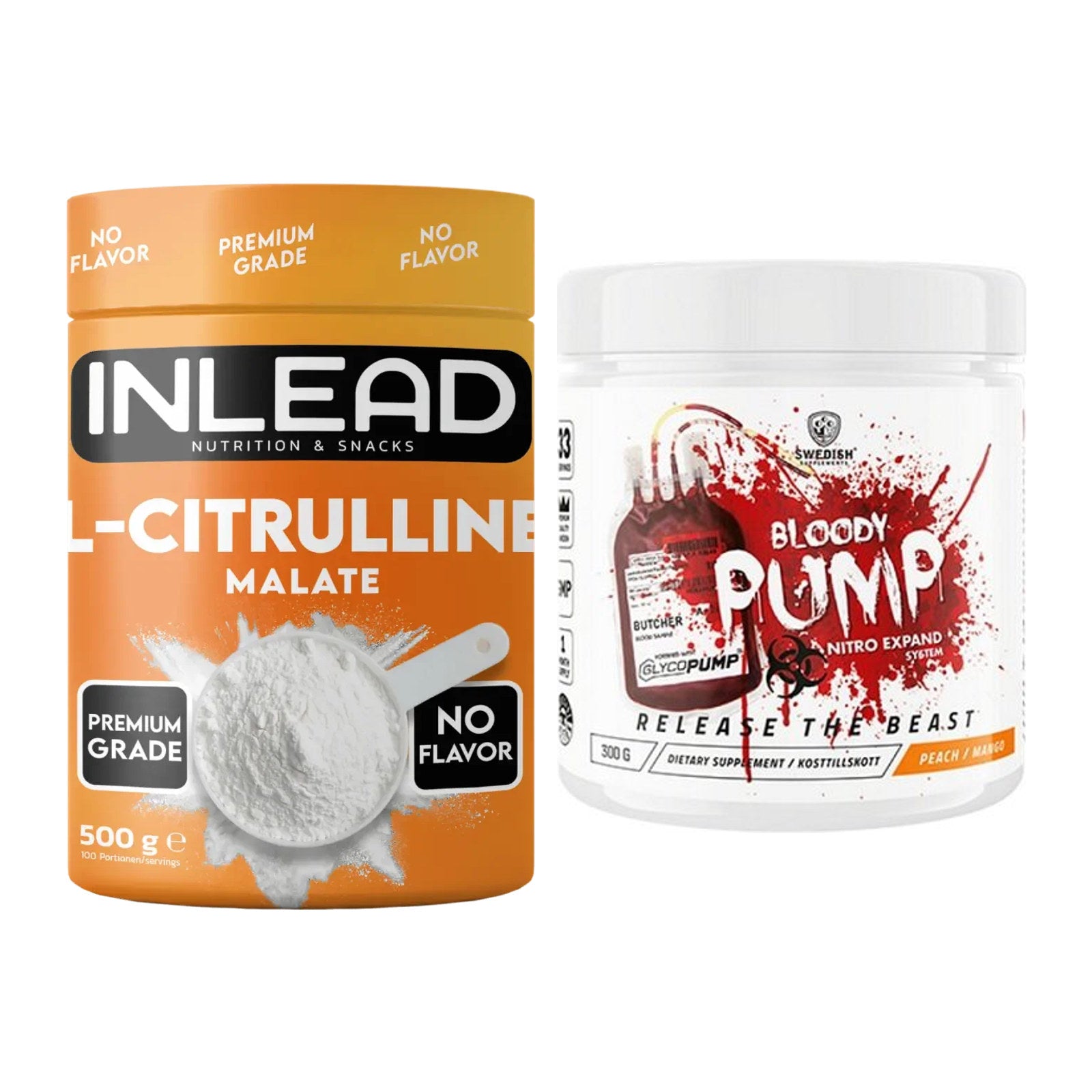 Pump-Set: INLEAD L-Citrullin Malat 2:1 + Swedish Supplements Bloody – alle enthaltenen Artikel