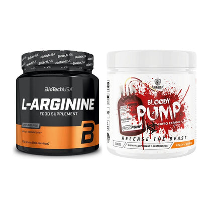 Pump-Set: BioTech L-Arginin + Swedish Supplements Bloody Pump – alle enthaltenen Artikel