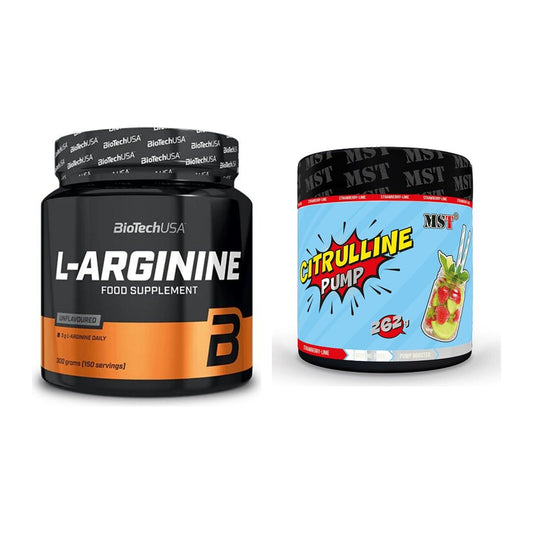 Pump-Set: BioTech L-Arginin + MST Citrulline Pump 262g – alle enthaltenen Artikel