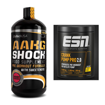 Pump-Set: BioTech AAKG Shock Extreme + ESN Crank Pump Pro 2.0 – alle enthaltenen Artikel